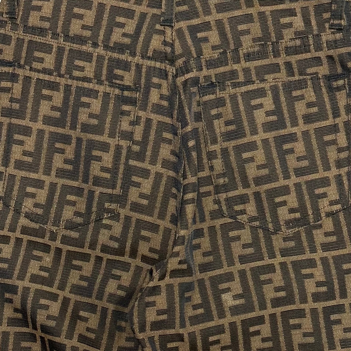 FENDI Vintage FF Zucca Monogram High Rise Straight Leg Pants
