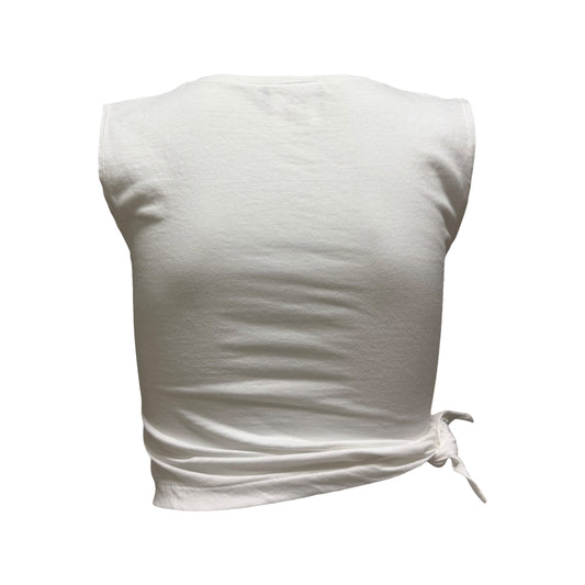 CHRISTIAN DIOR "DIORDRAMA" Cartoon Logo Tie-Side Crop Top