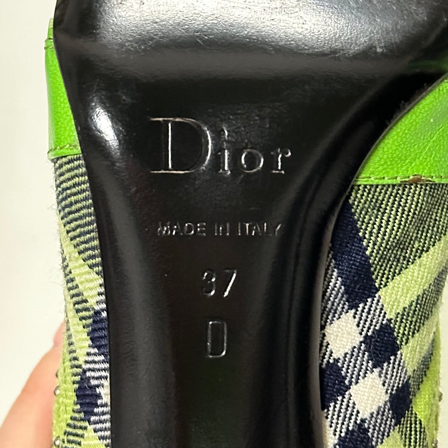 CHRISTIAN DIOR Spring Summer 2004 D'Trick Check Pearl Embellished Pointed Toe Ankle Boots