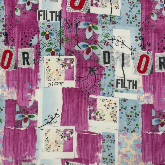 CHRISTIAN DIOR Spring Summer 2003 "FILTH" Print Cotton Scarf