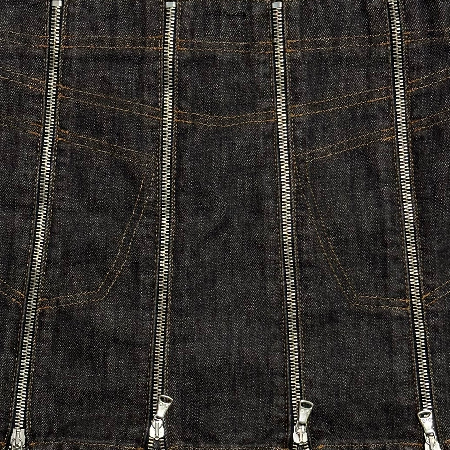 D&G Spring Summer 2003 Zipper Panel Denim Mini Skirt