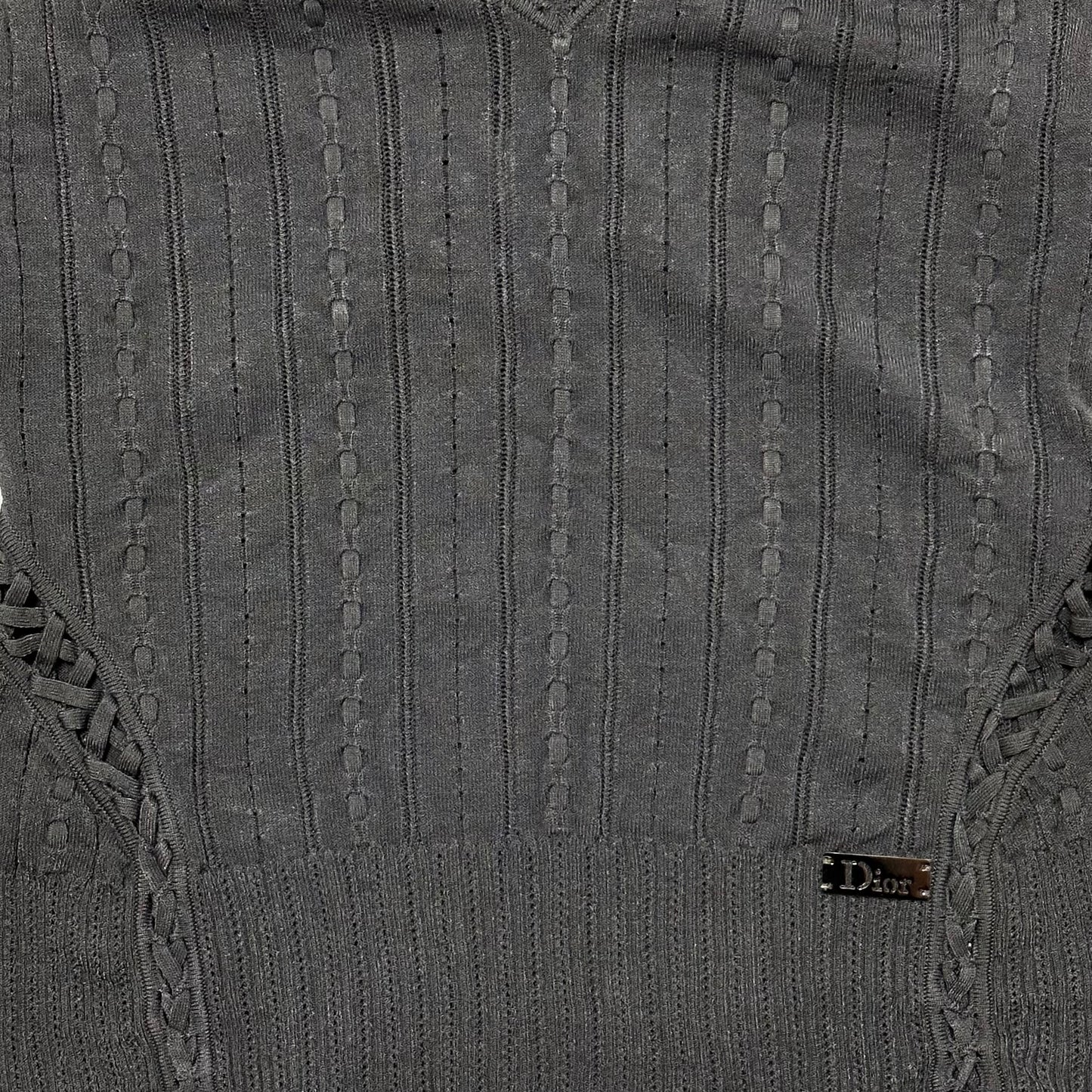 CHRISTIAN DIOR Spring Summer 2004 Laced Up Knit Sleeveless Top