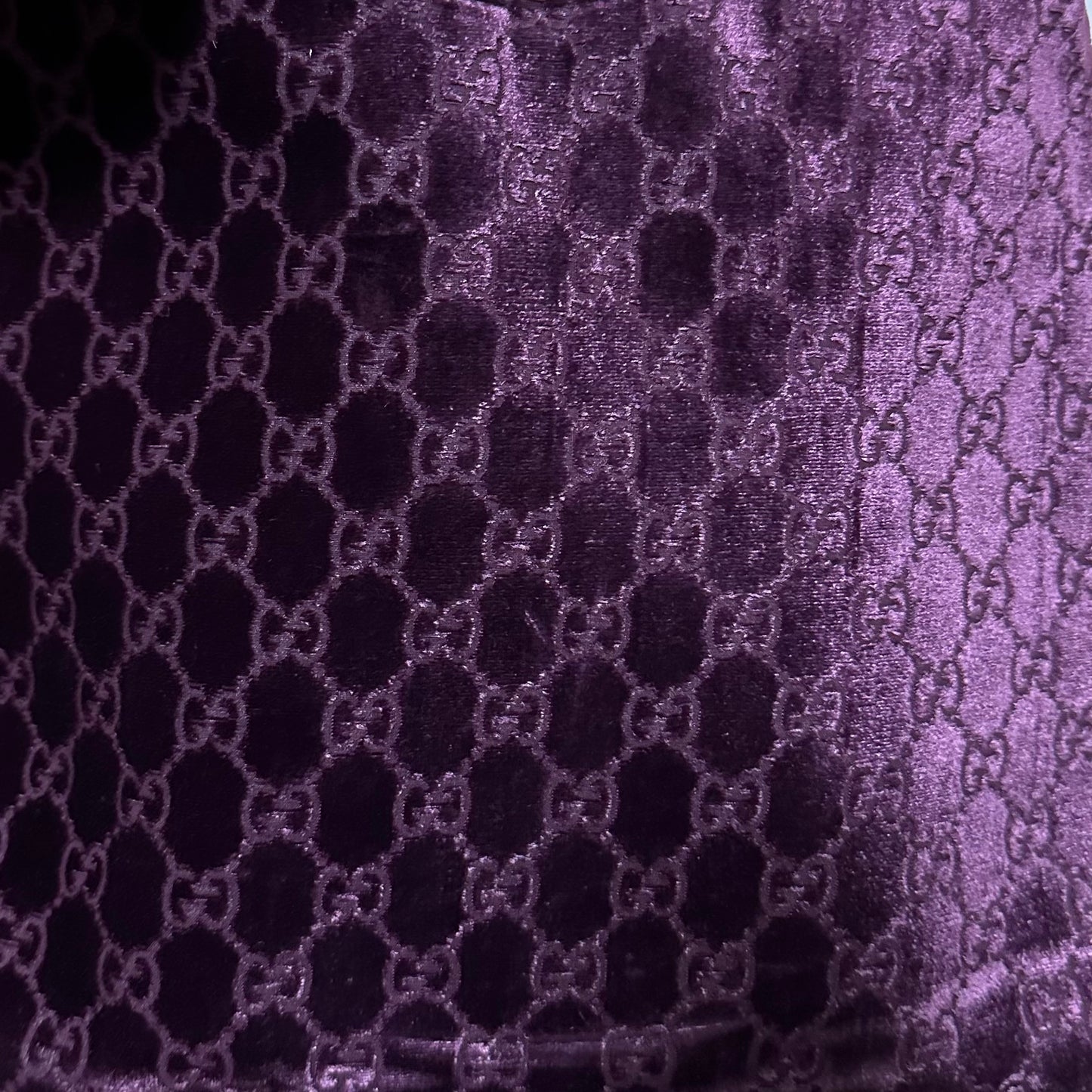 GUCCI Fall Winter 1997 Velvet GG Monogram Shoulder Bag