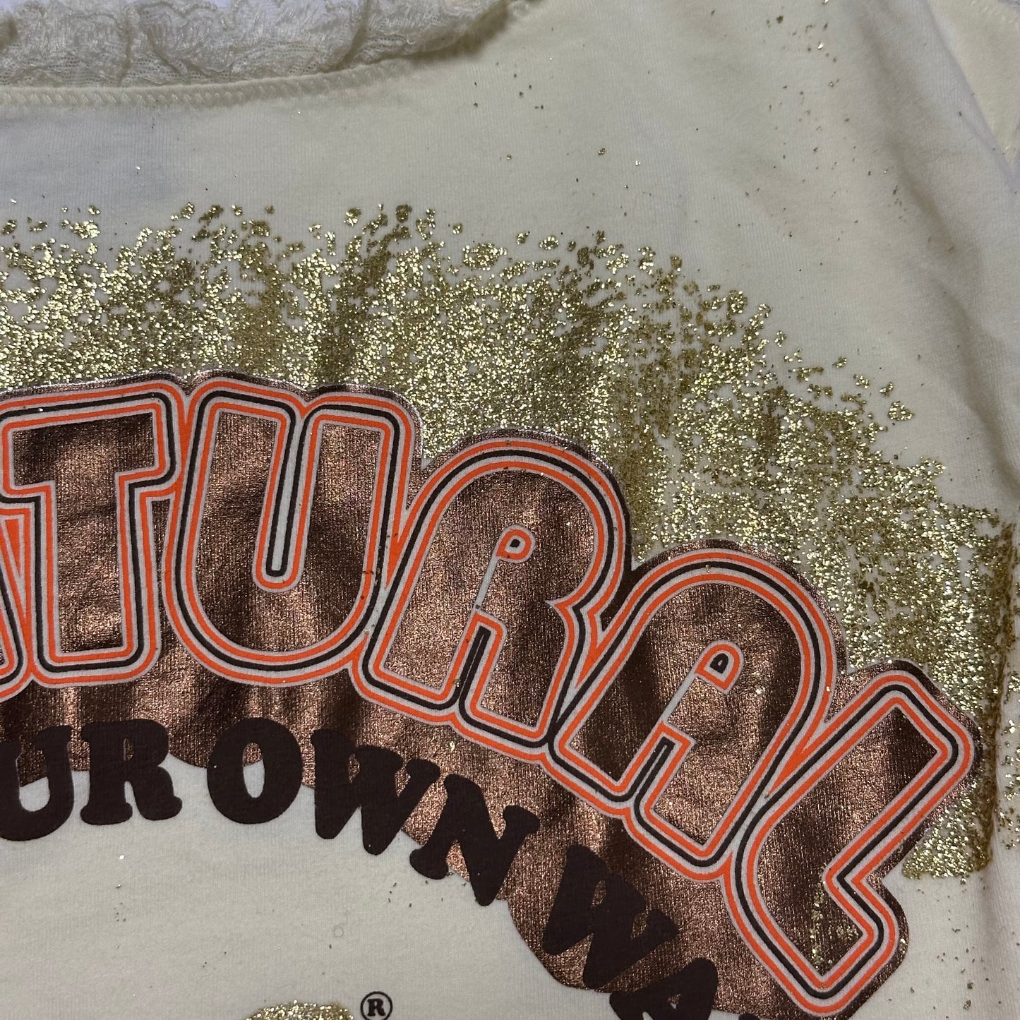 D&G Lace Trim Camisole with “B-NATURAL DO IT YOUR OWN WAY” Print