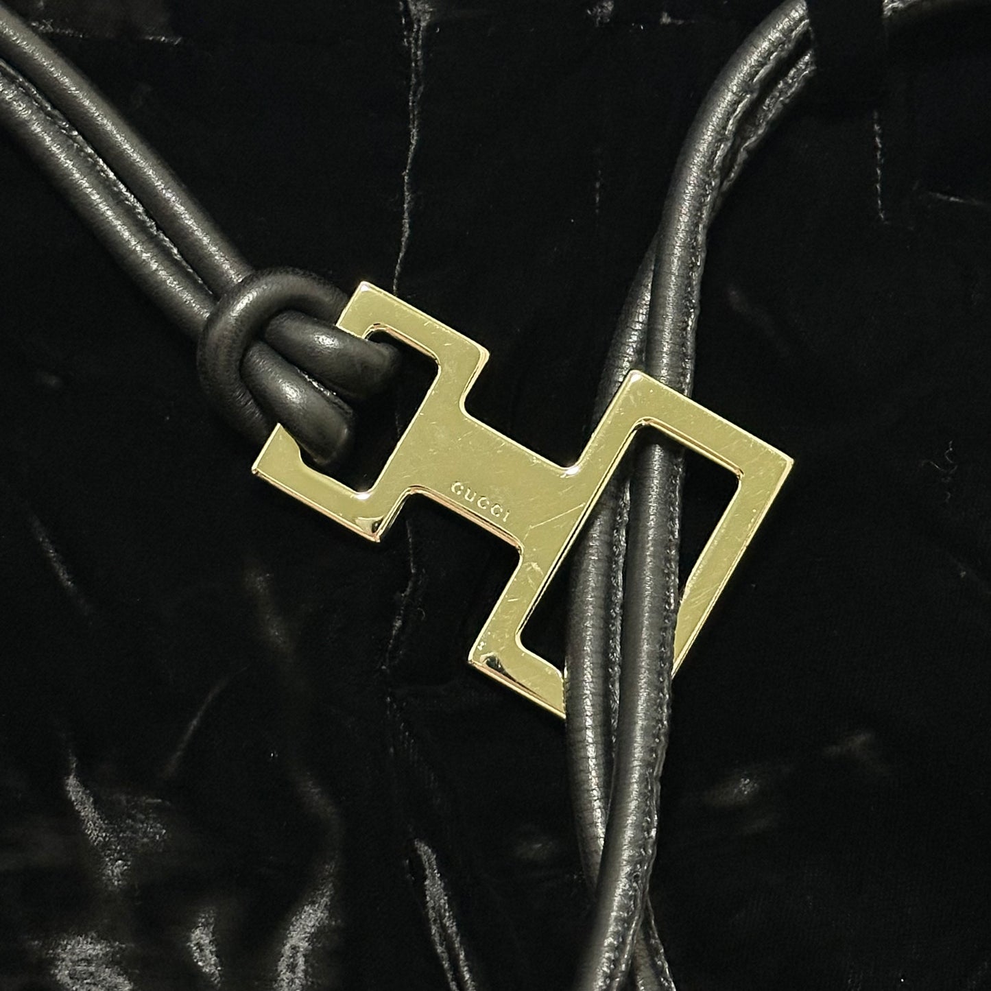 GUCCI Fall Winter 2004 Velvet Pants with Leather Rope Belt