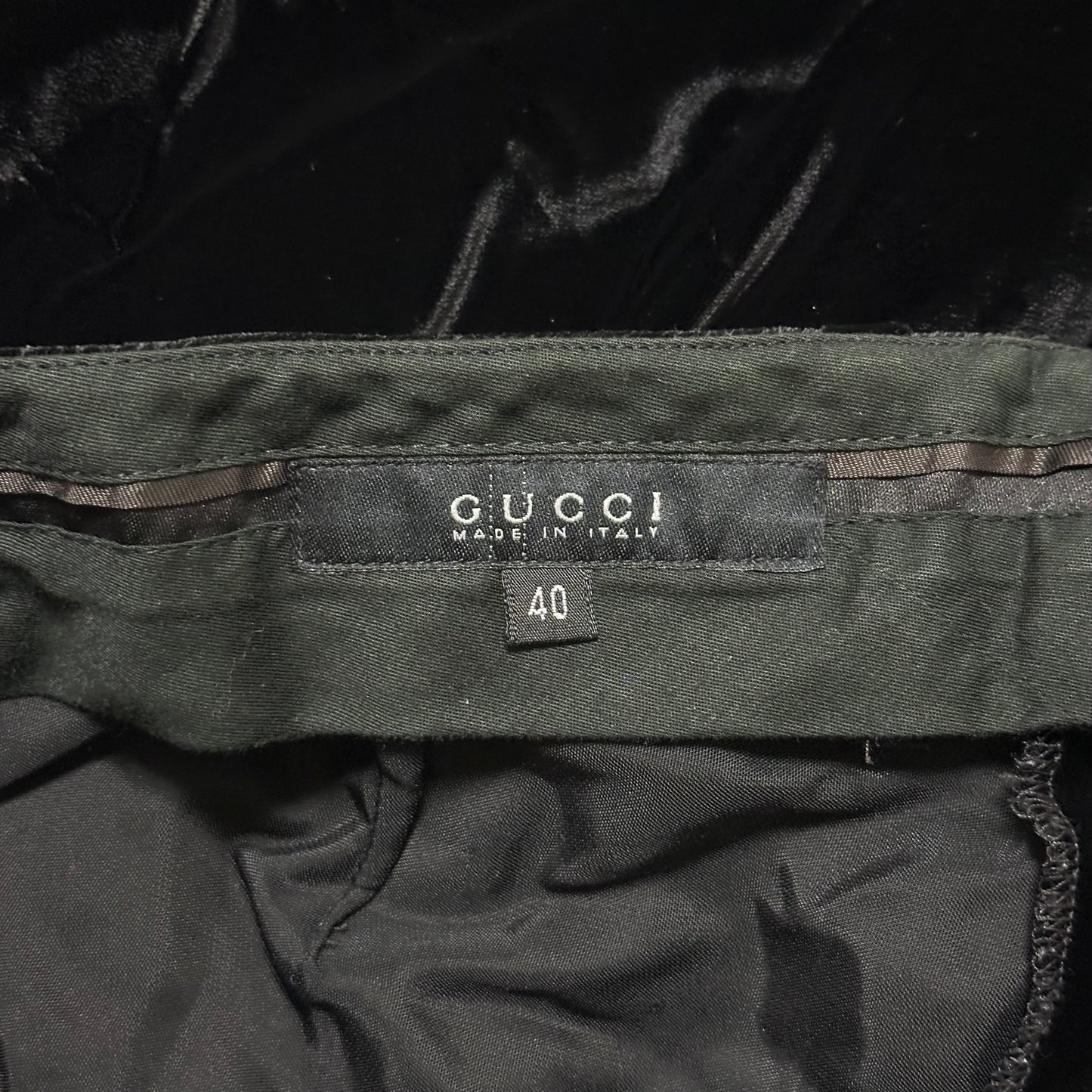 GUCCI Fall Winter 2004 Velvet Pants with Leather Rope Belt