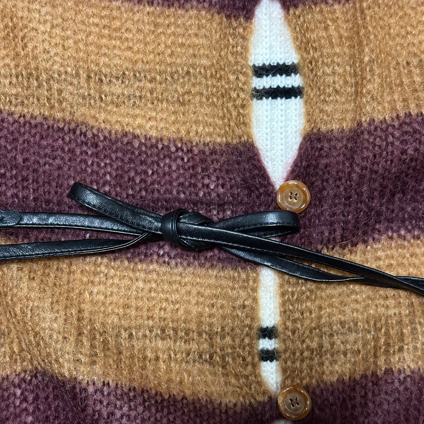 MARNI Pre Fall 2021 Belted Striped Knit Cardigan