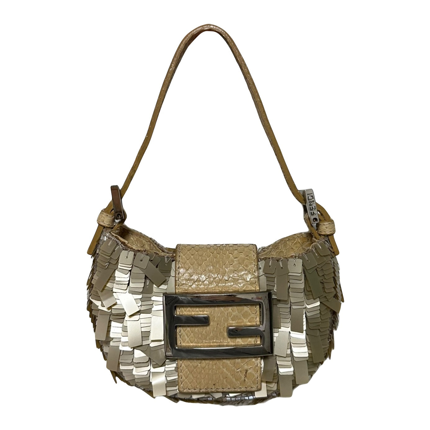 FENDI Sequin Python Mini Croissant Bag