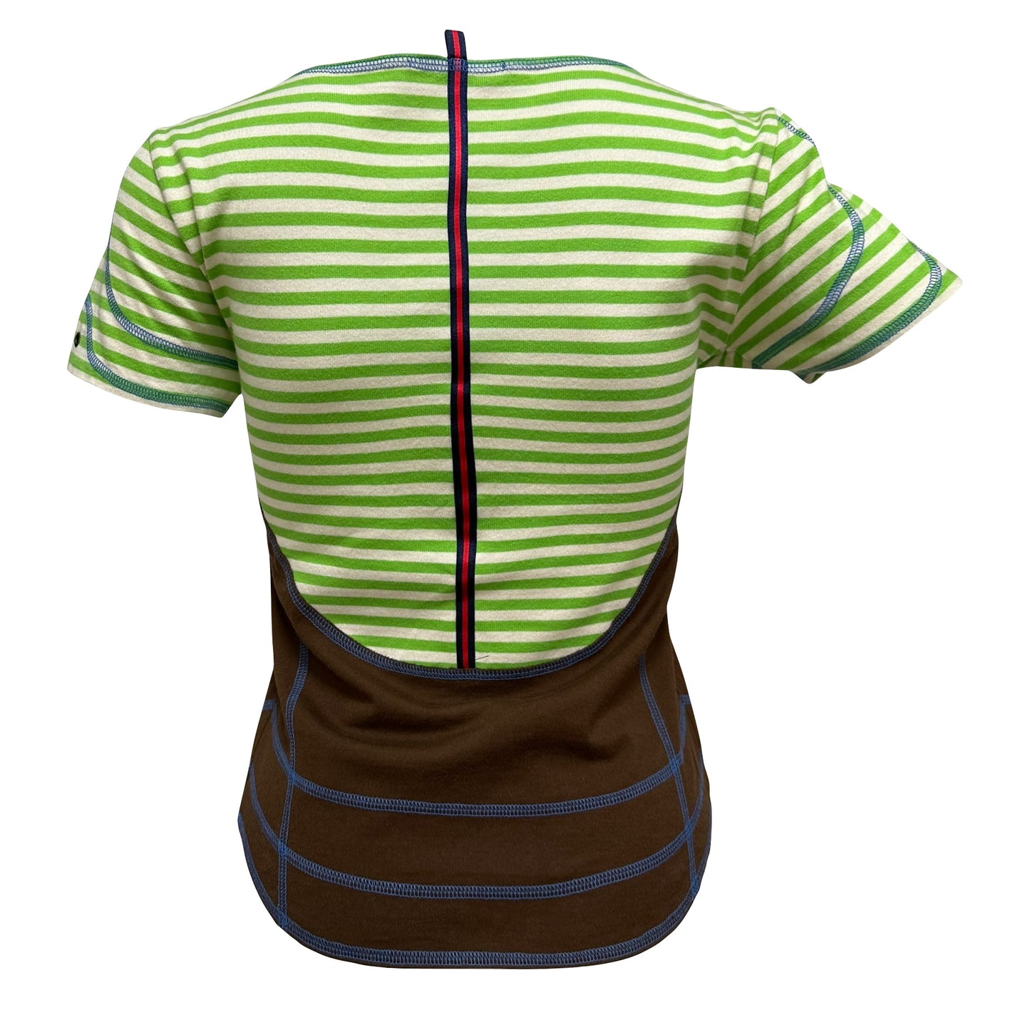 ISSEY MIYAKE Spring Summer 2004 Laced Up Striped T-Shirt