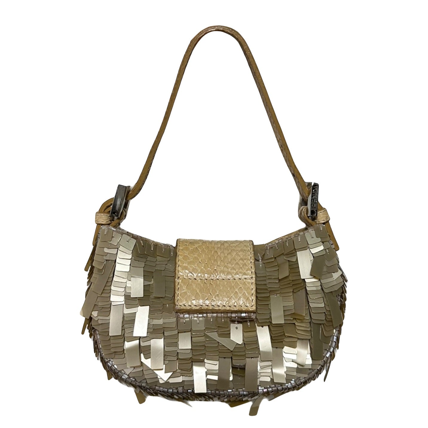 FENDI Sequin Python Mini Croissant Bag