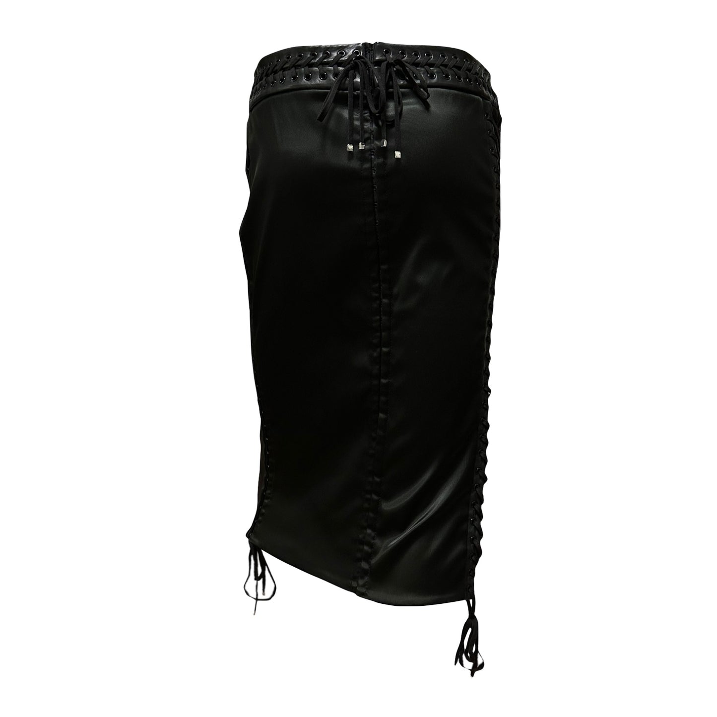 DOLCE&GABBANA Spring Summer 2003 Laced Up Midi Skirt