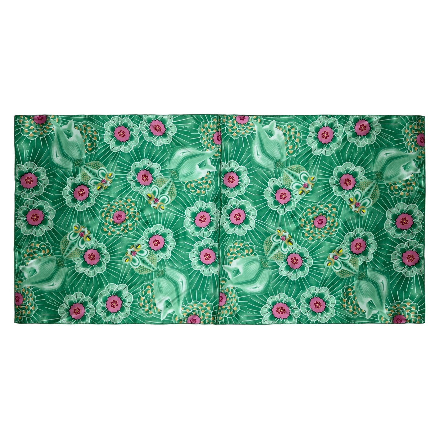 CHRISTIAN DIOR Fall Winter 2003 Koi Floral Print Silk Pareo