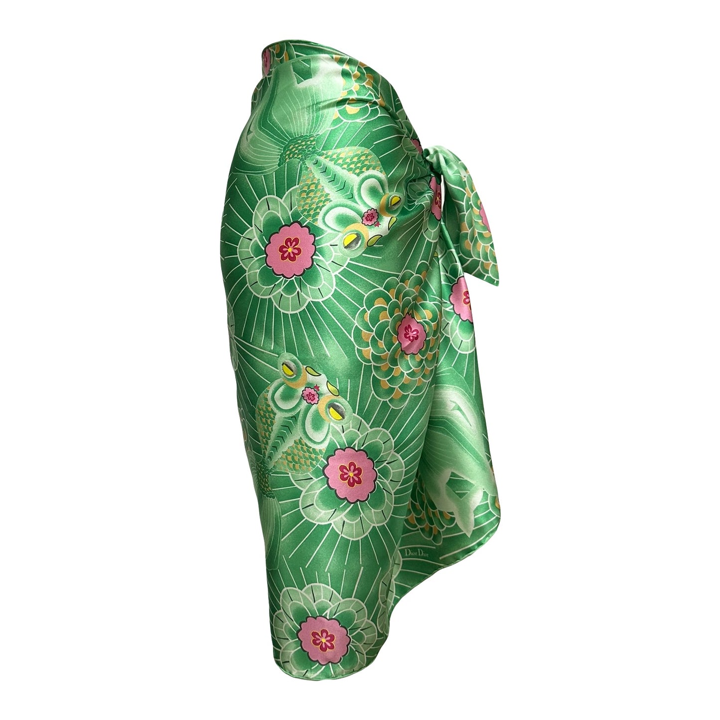 CHRISTIAN DIOR Fall Winter 2003 Koi Floral Print Silk Pareo