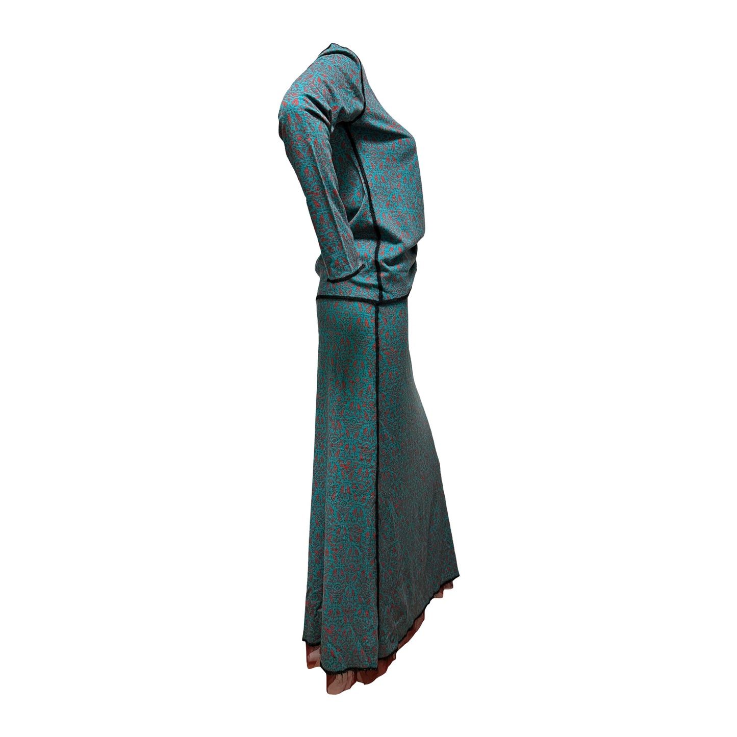 JEAN PAUL GAULTIER Long Sleeve T-Shirt and High Waisted Maxi Skirt Set Up