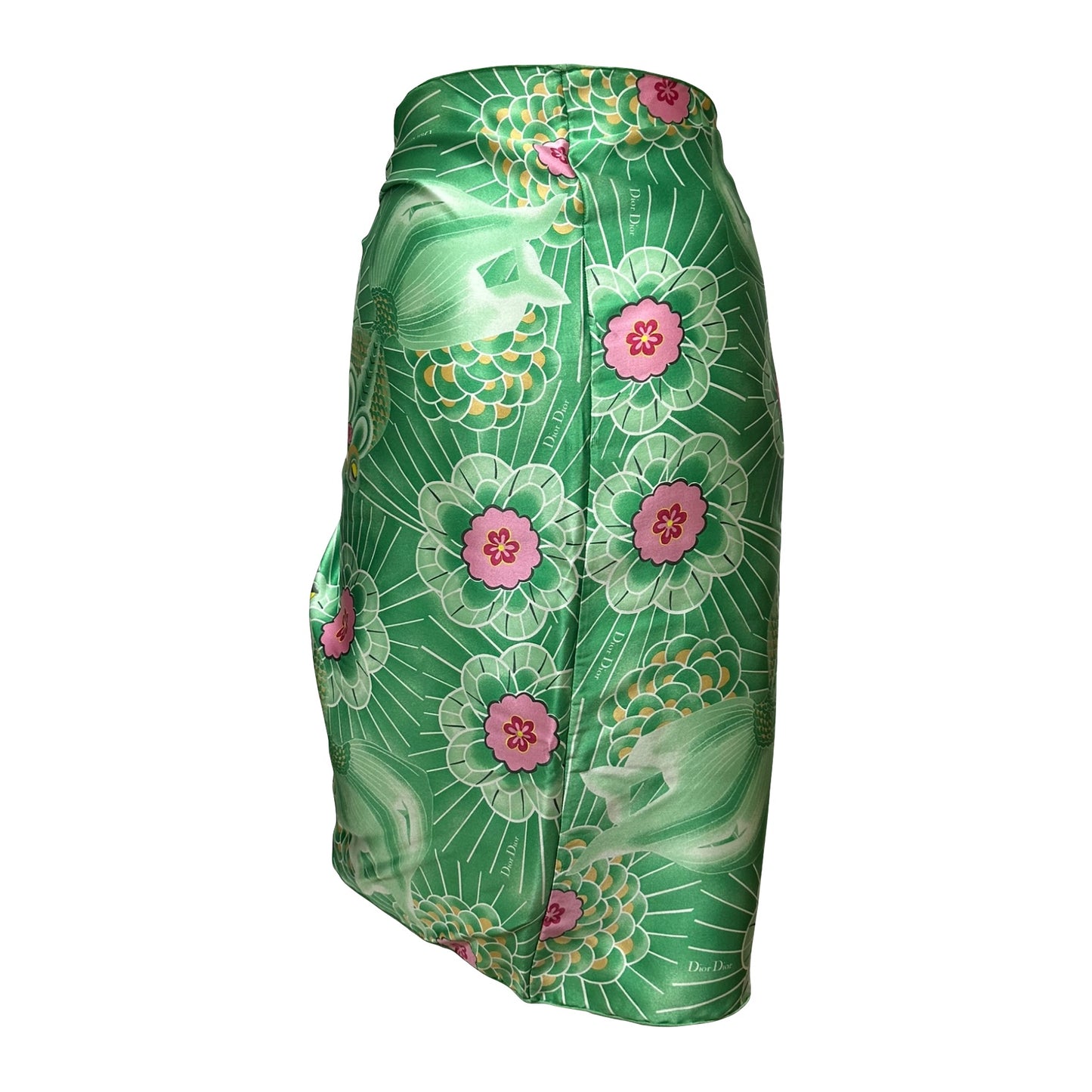 CHRISTIAN DIOR Fall Winter 2003 Koi Floral Print Silk Pareo