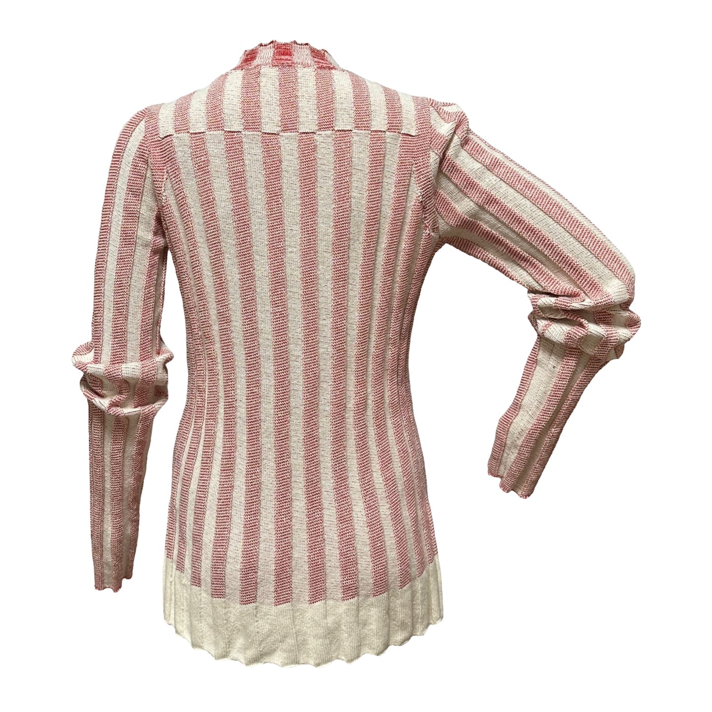 CELINE Striped Ribbed Knit Sweater