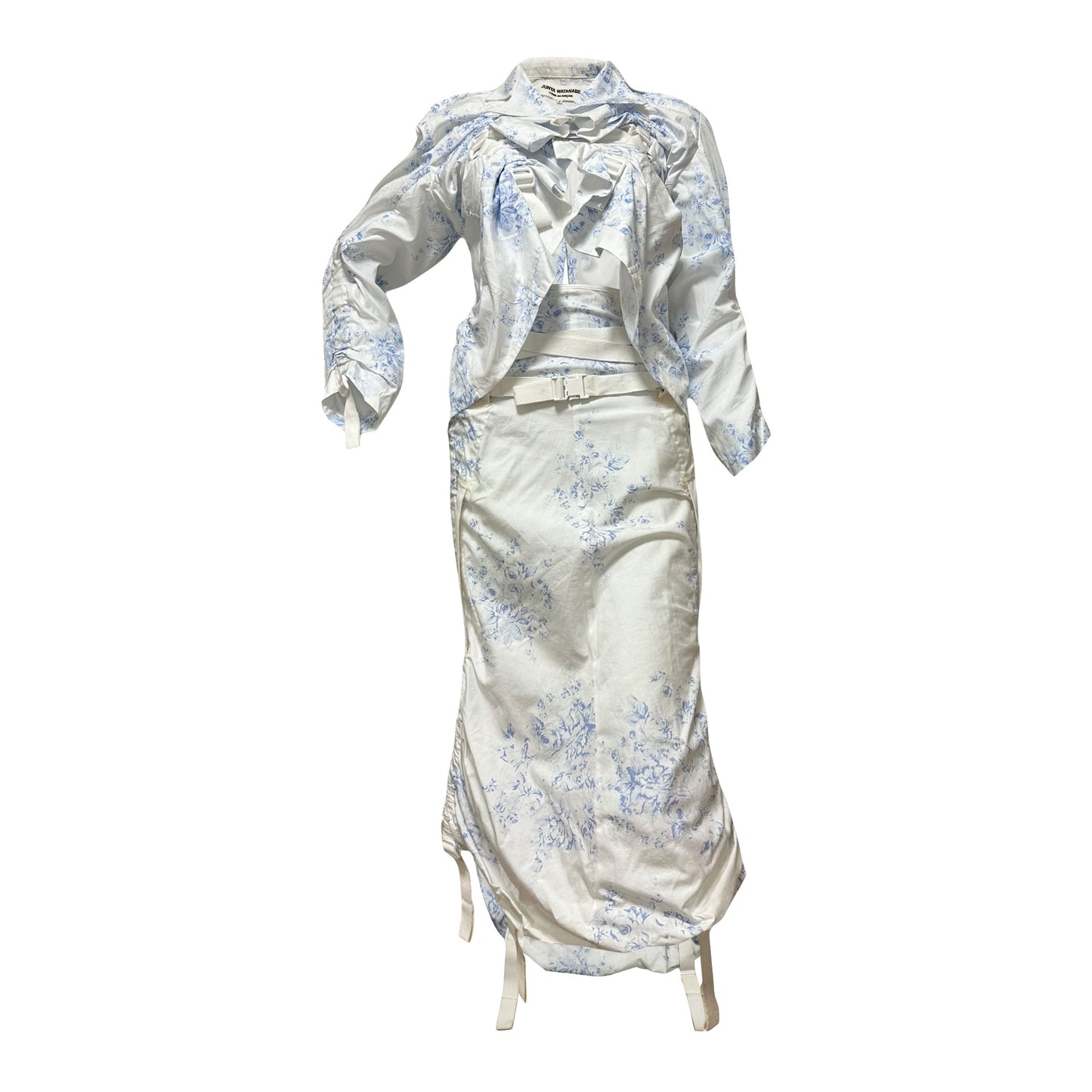 JUNYA WATANABE Spring Summer 2003 Floral Print Parachute Shirt and Midi Skirt Set Up
