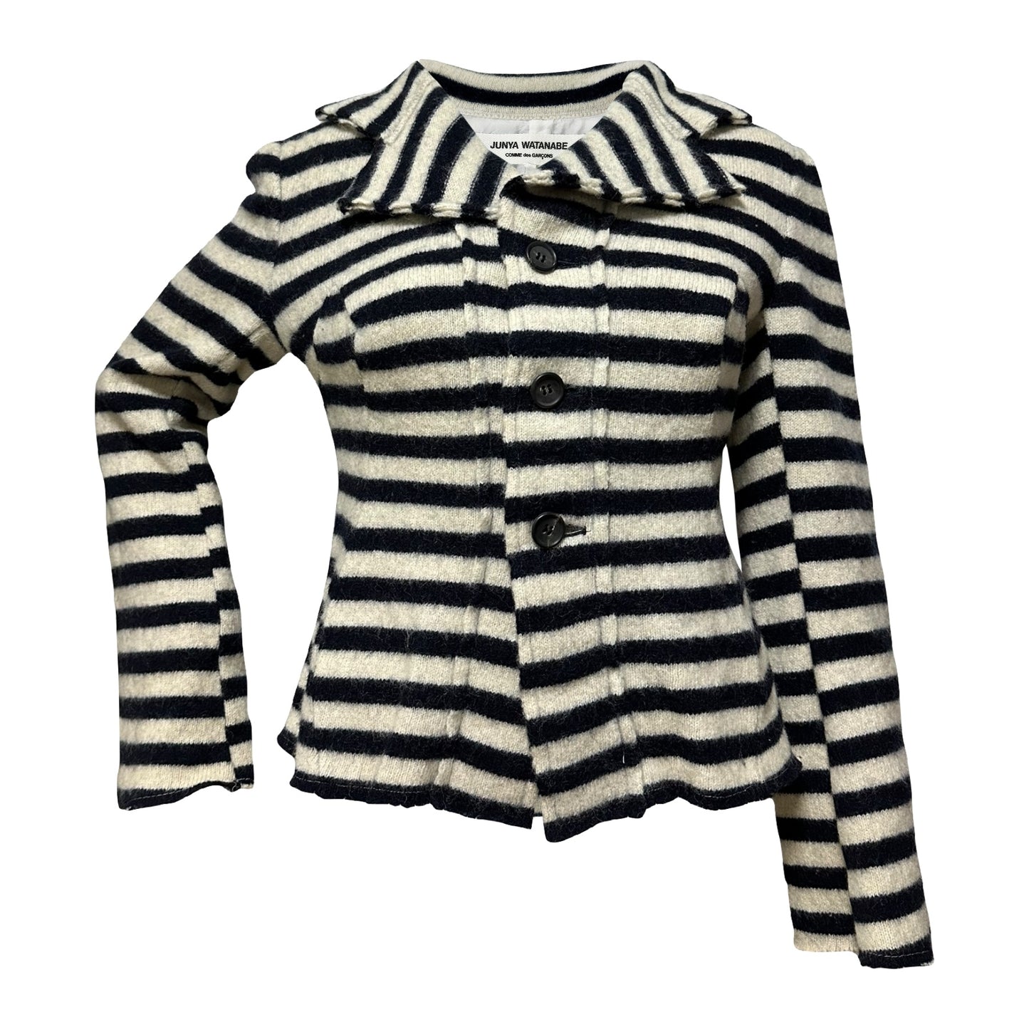 JUNYA WATANABE Fall Winter 2003 Striped Button Up Blazer Jacket