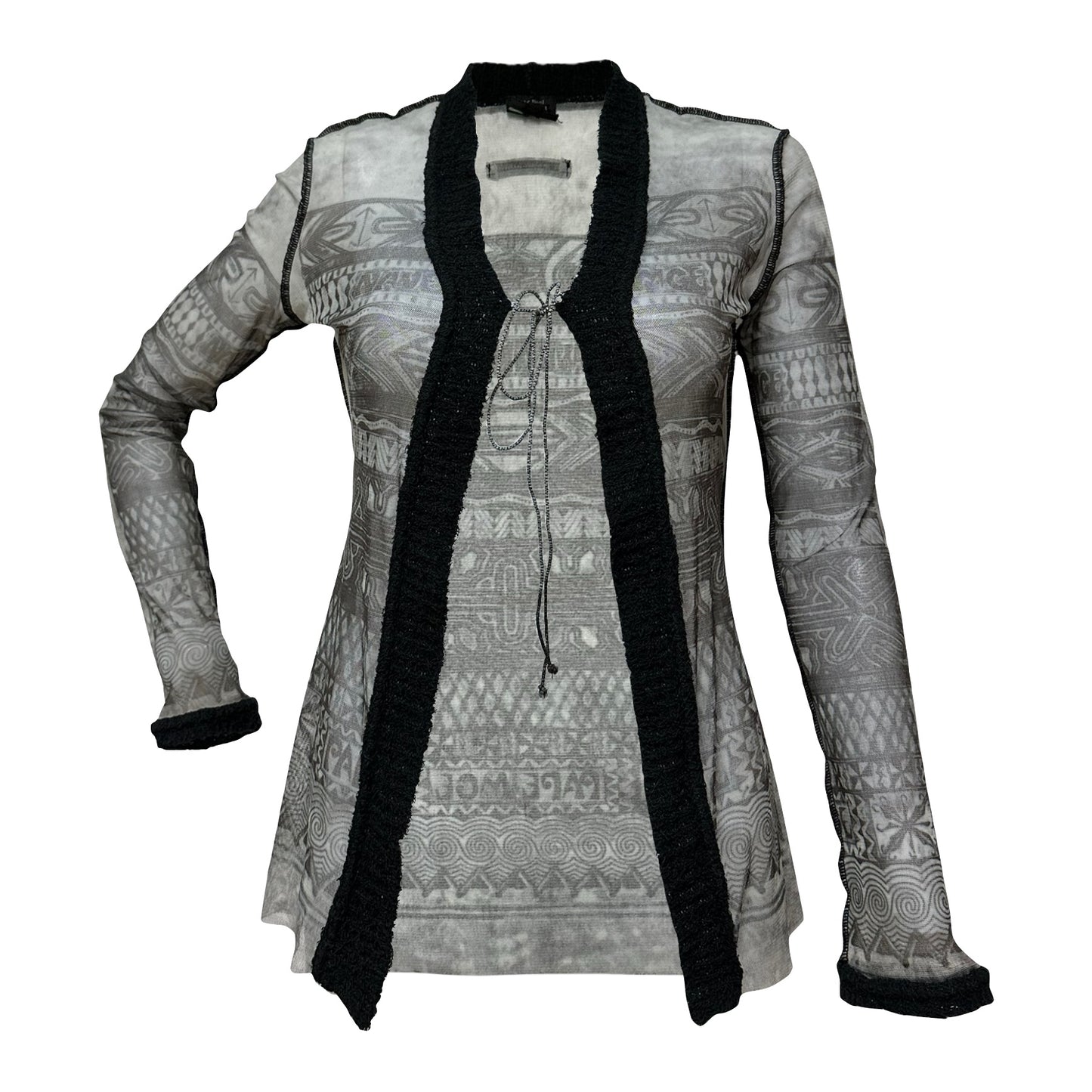 JEAN PAUL GAULTIER Painting Gauguin Mesh Cardigan