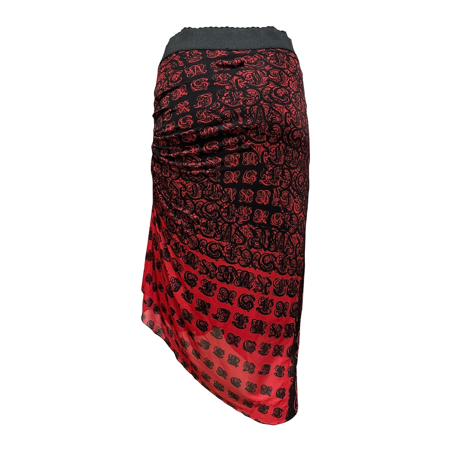 JEAN PAUL GAULTIER SOLEIL Asymmetric Midi Skirt