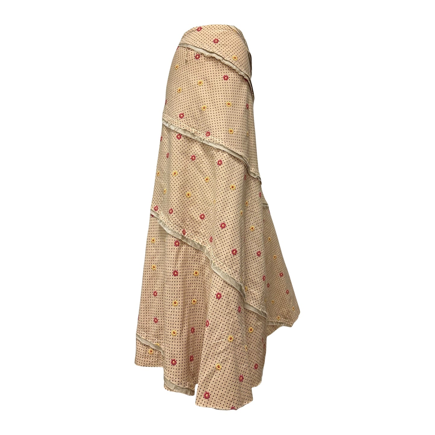JUNYA WATANABE Spring Summer 2003 Floral Polka Dot Flared Midi Skirt