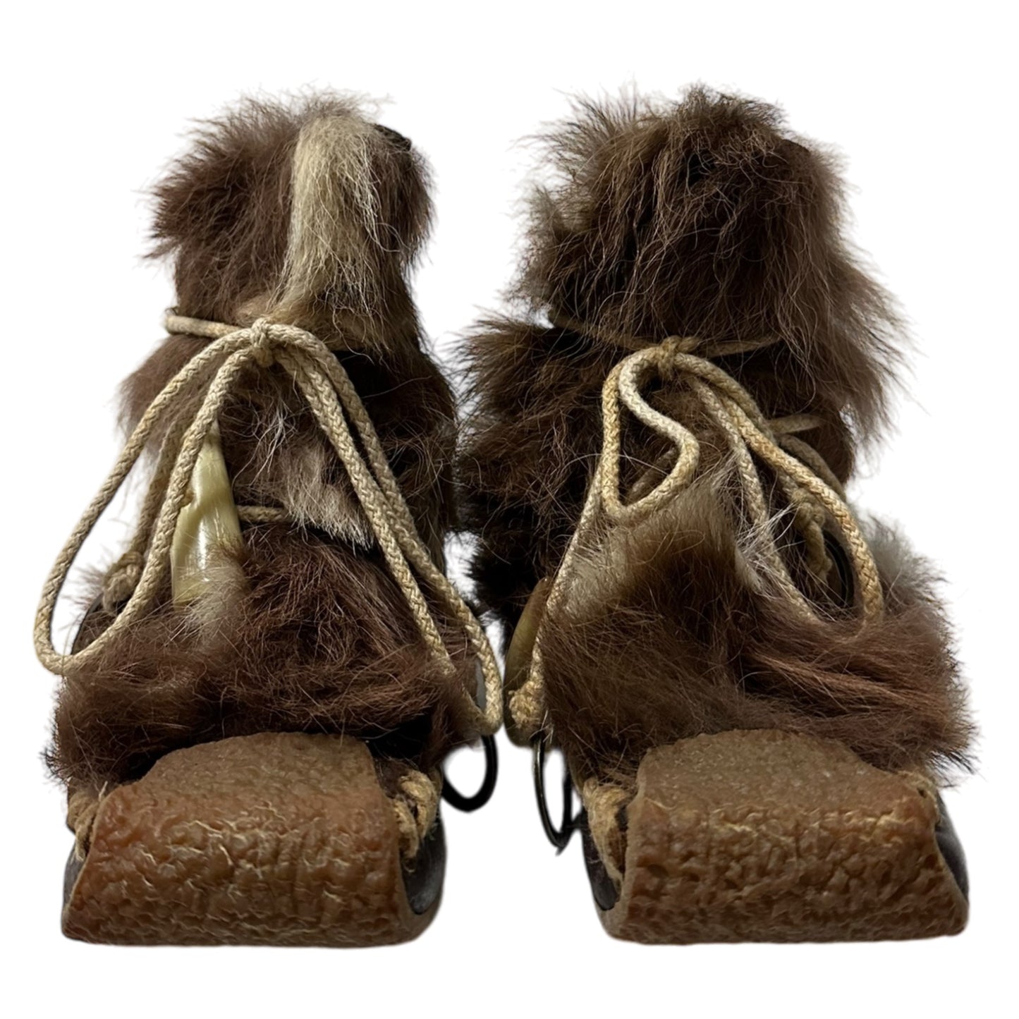 CHRISTIAN DIOR Fall Winter 2002 Fur Lace Up Ankle Boots