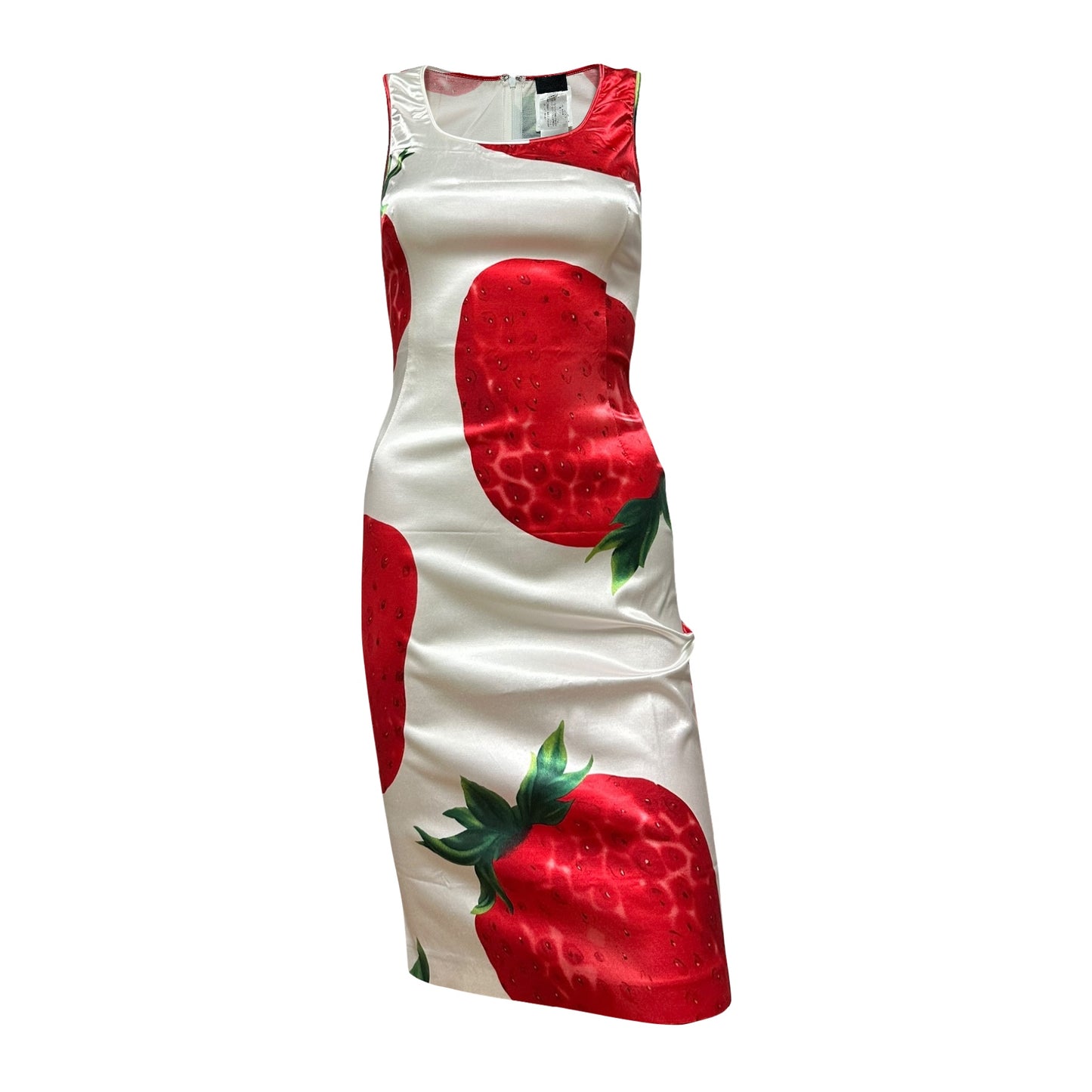 D&G Spring Summer 2000 Strawberry Print Midi Dress
