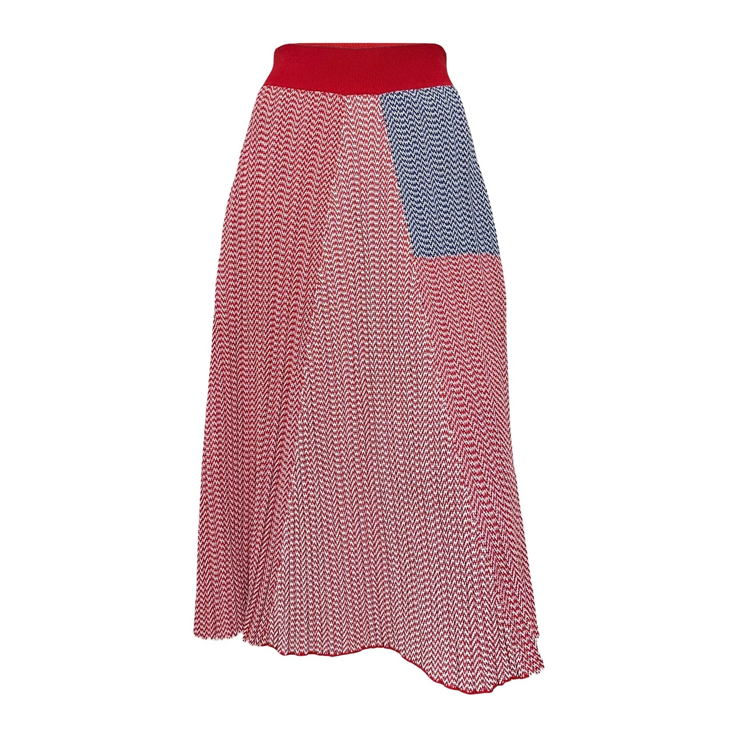 CELINE Resort 2015 Zig Zag Ribbed Knit Midi Skirt