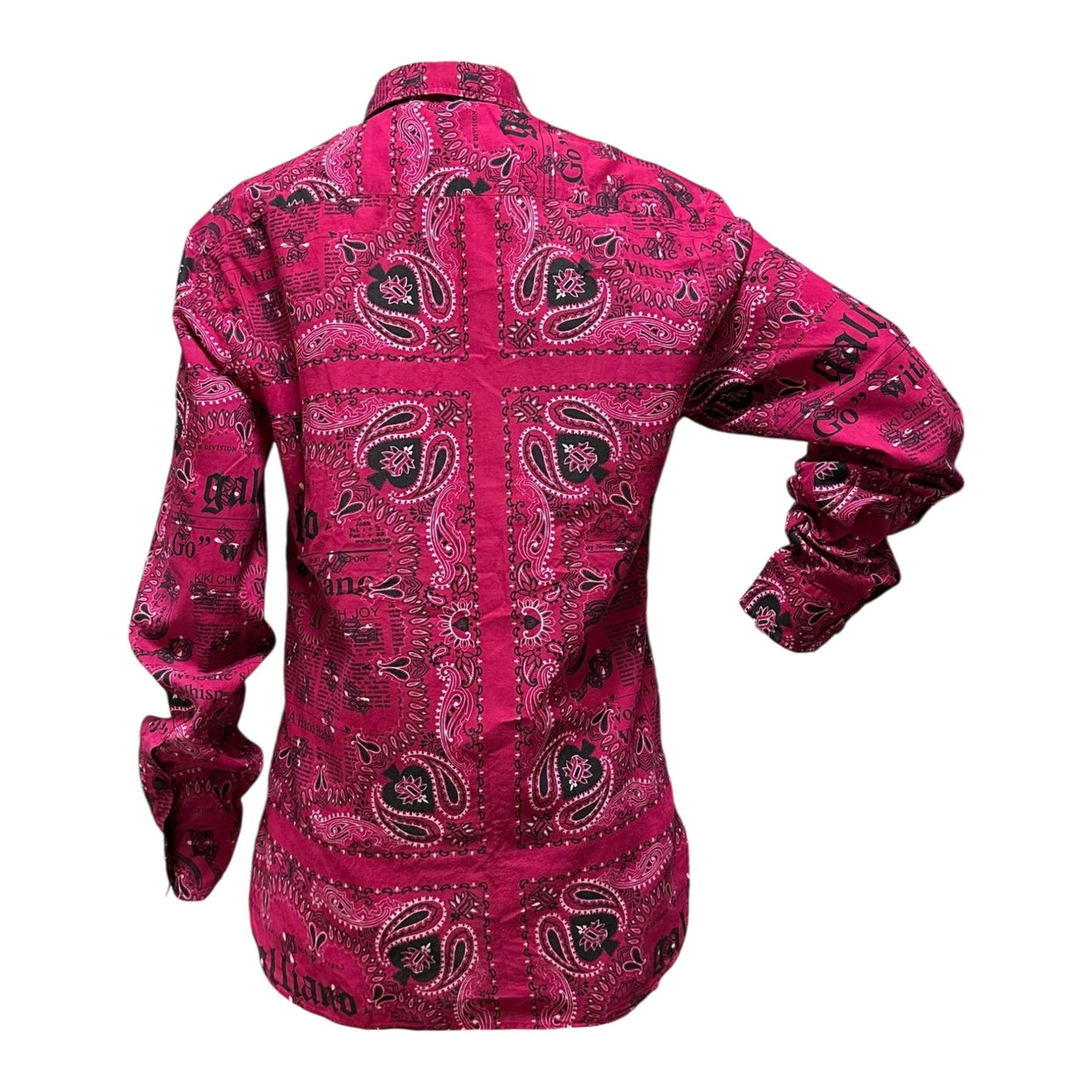 JOHN GALLIANO Newspaper Print Paisley Shirt