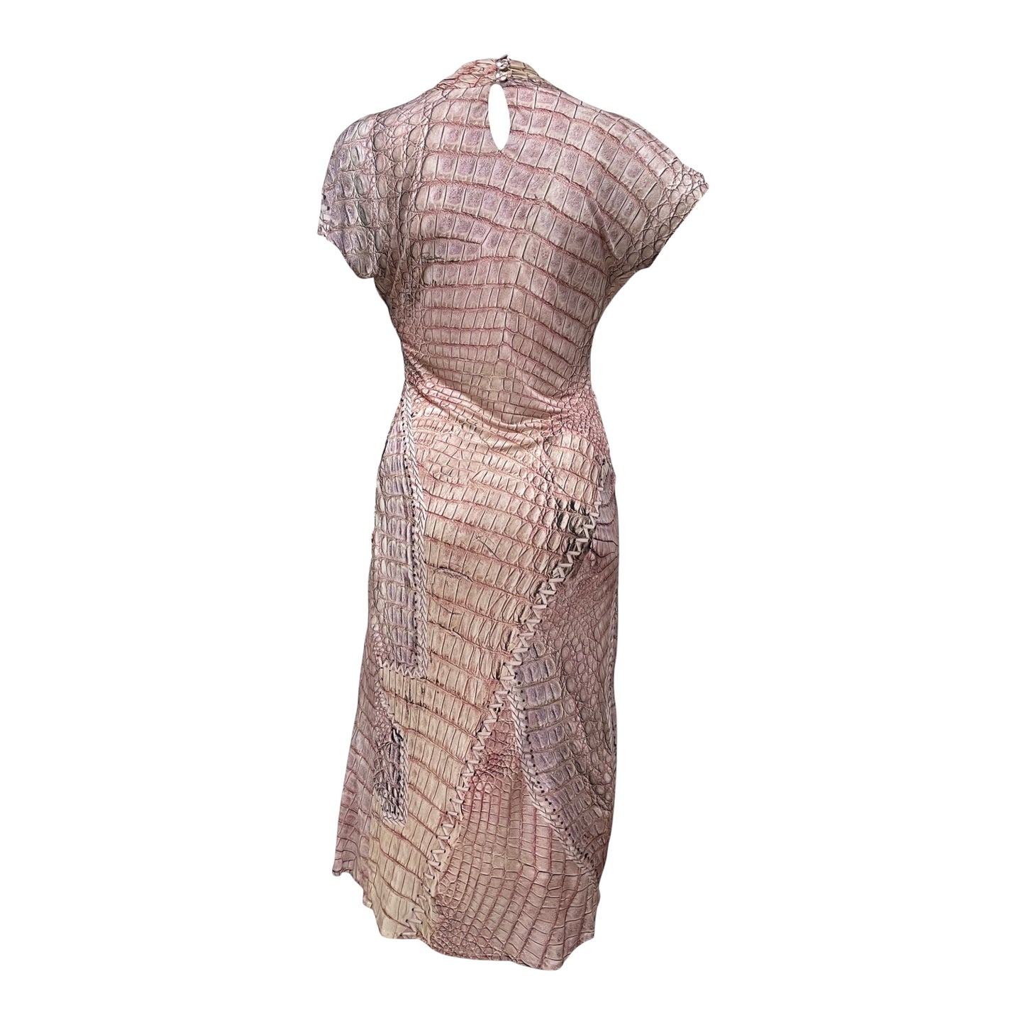 ROBERTO CAVALLI Spring Summer 2011 Crocodile Laced Up Print Dress