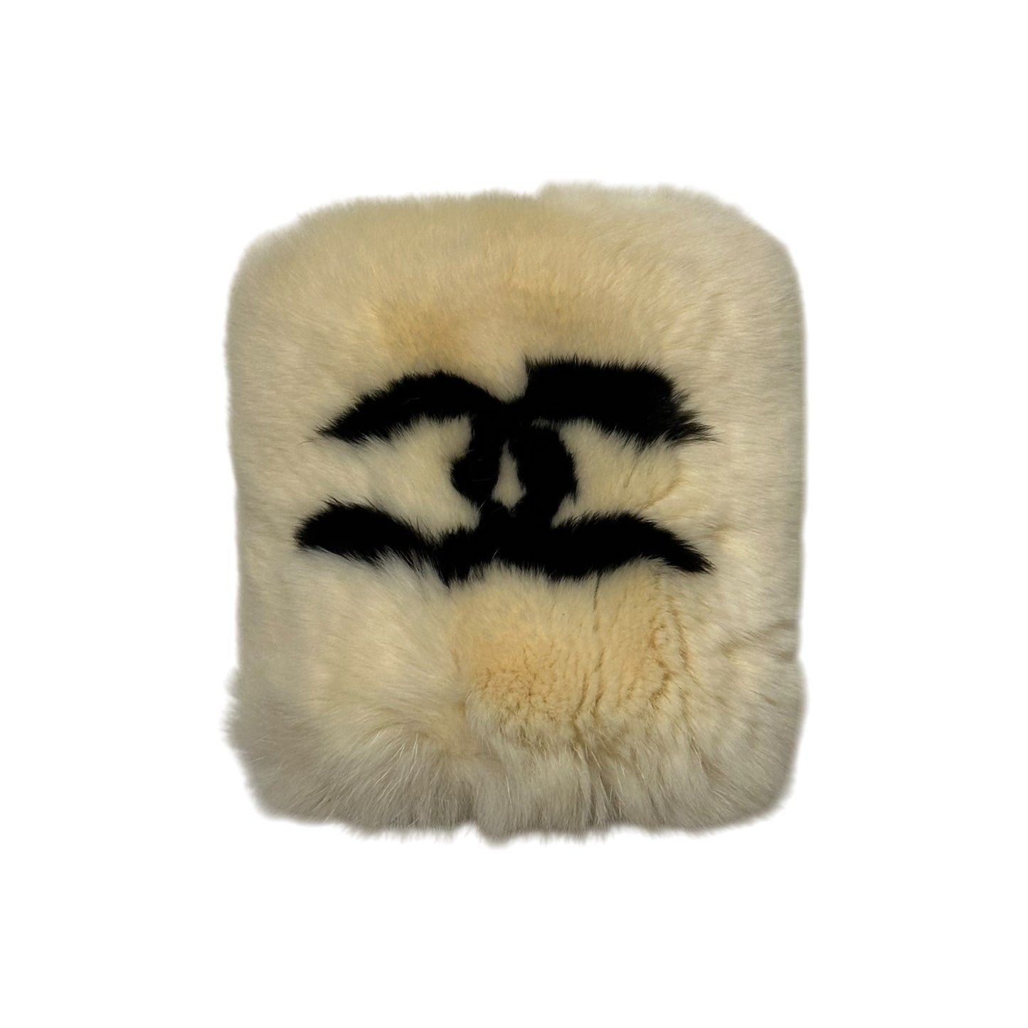 CHANEL Fall Winter 2001 CC Rabbit Fur Wristband