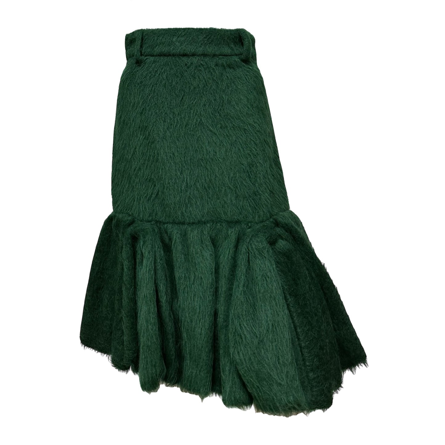 PRADA Fall Winter 2017 Alpaca Hair Fluted Midi Skirt