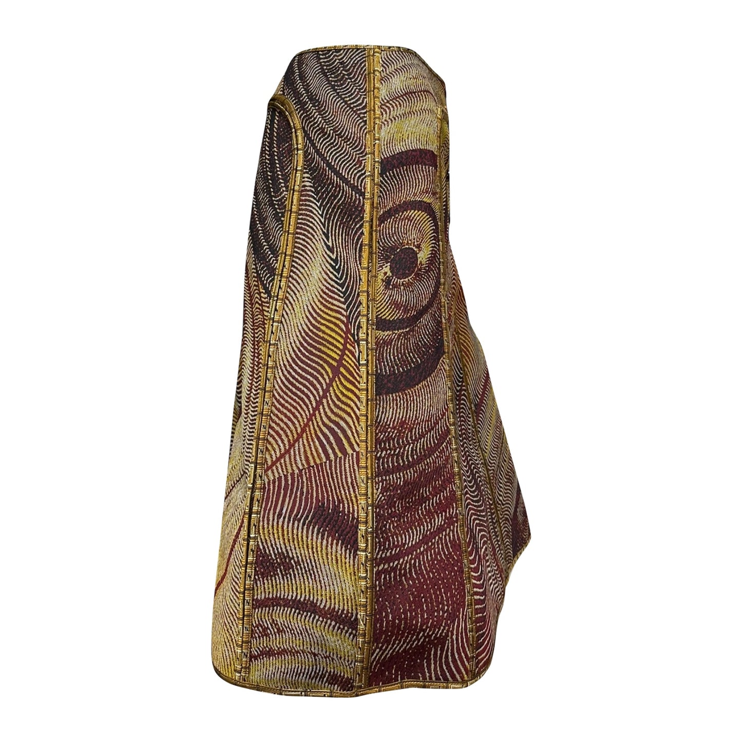 FENDI Fall Winter 2000 Jacquard Flared Midi Skirt