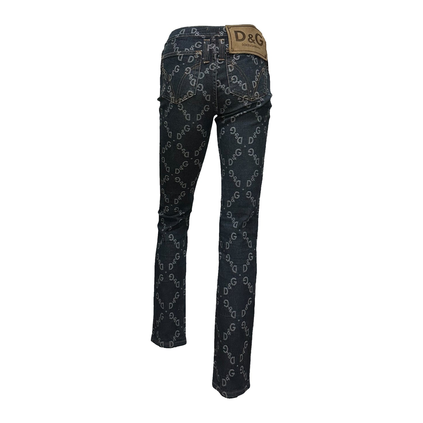 D&G Fall Winter 2002 Logo Skinny Stretch Denim Jeans