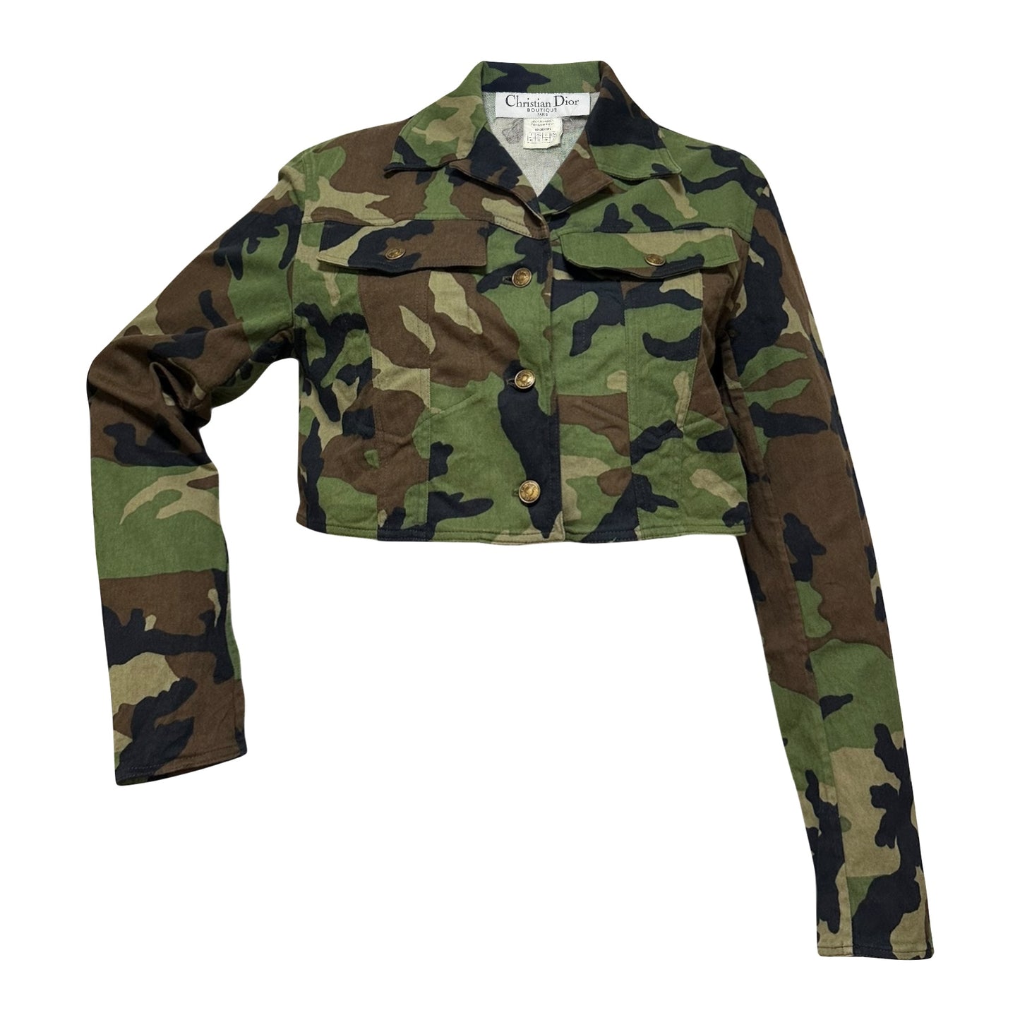 CHRISTIAN DIOR Spring Summer 2001 Camouflage Cropped Jacket