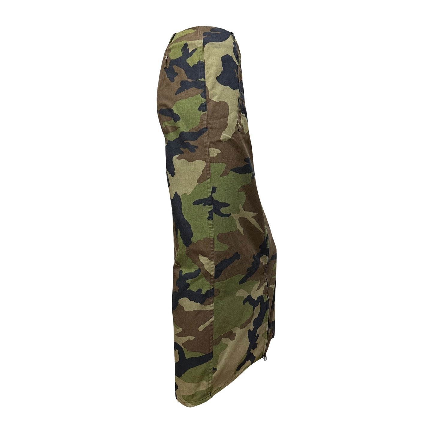 CHRISTIAN DIOR Spring Summer 2001 Camouflage Zip Up Maxi Skirt