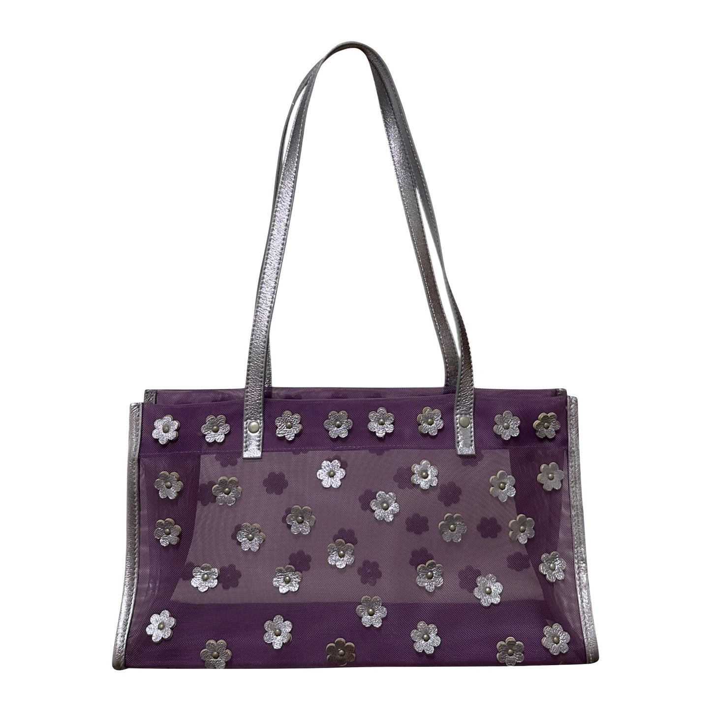 MIU MIU 1999 Floral Mesh Tote Bag