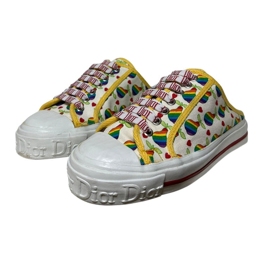 CHRISTIAN DIOR Spring Summer 2002 Pear Print Canvas Mule Sneakers
