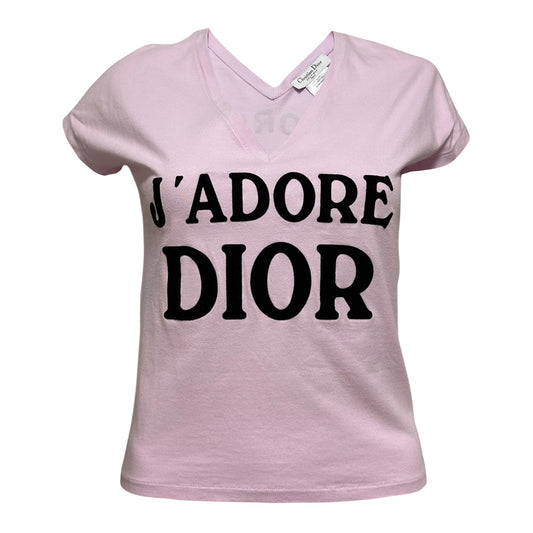 CHRISTIAN DIOR Fall Winter 2003 "J'ADORE DIOR" V-neck T-Shirt