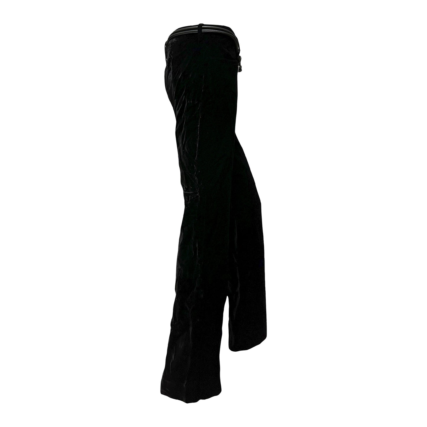GUCCI Fall Winter 2004 Velvet Pants with Leather Rope Belt