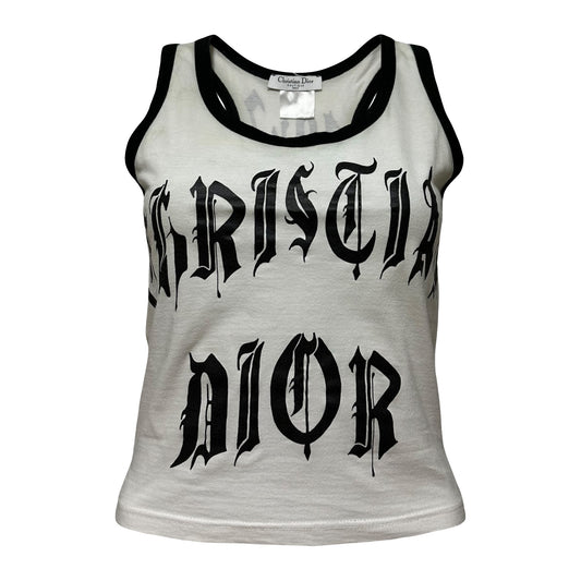CHRISTIAN DIOR Spring Summer 2002 Gothic Logo Tank Top