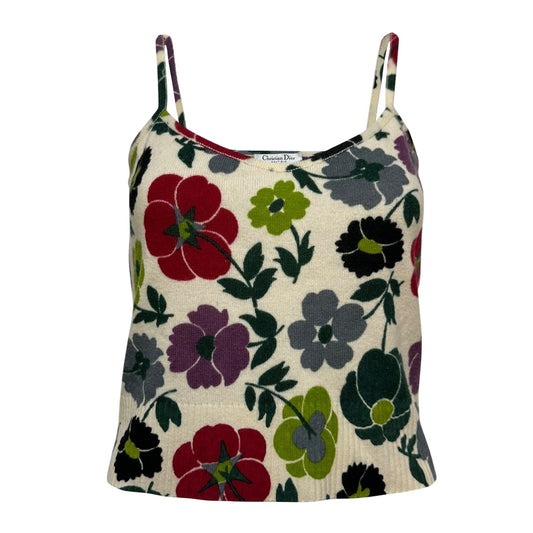 CHRISTIAN DIOR Fall Winter 2001 Floral Print Knit Camisole