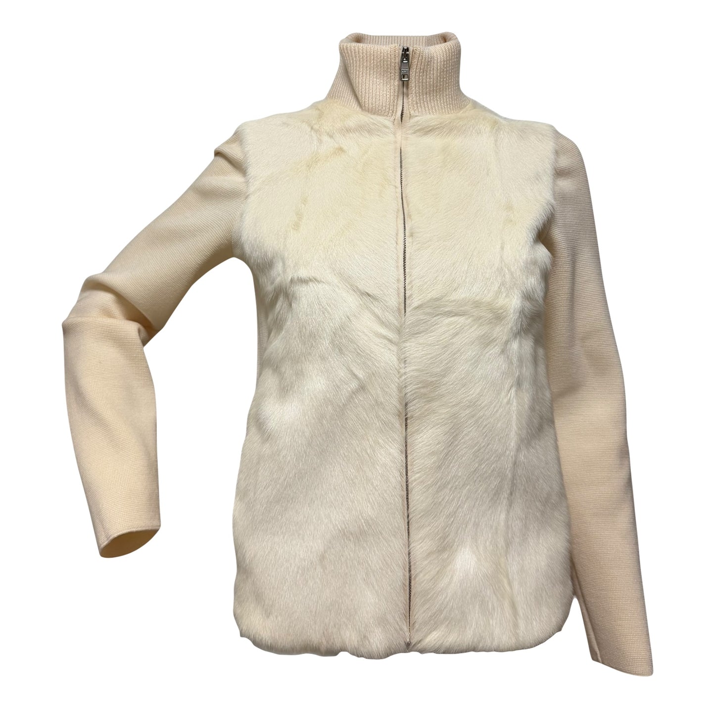 PRADA Fall Winter 2014 Goat Fur Zip-Up Jacket