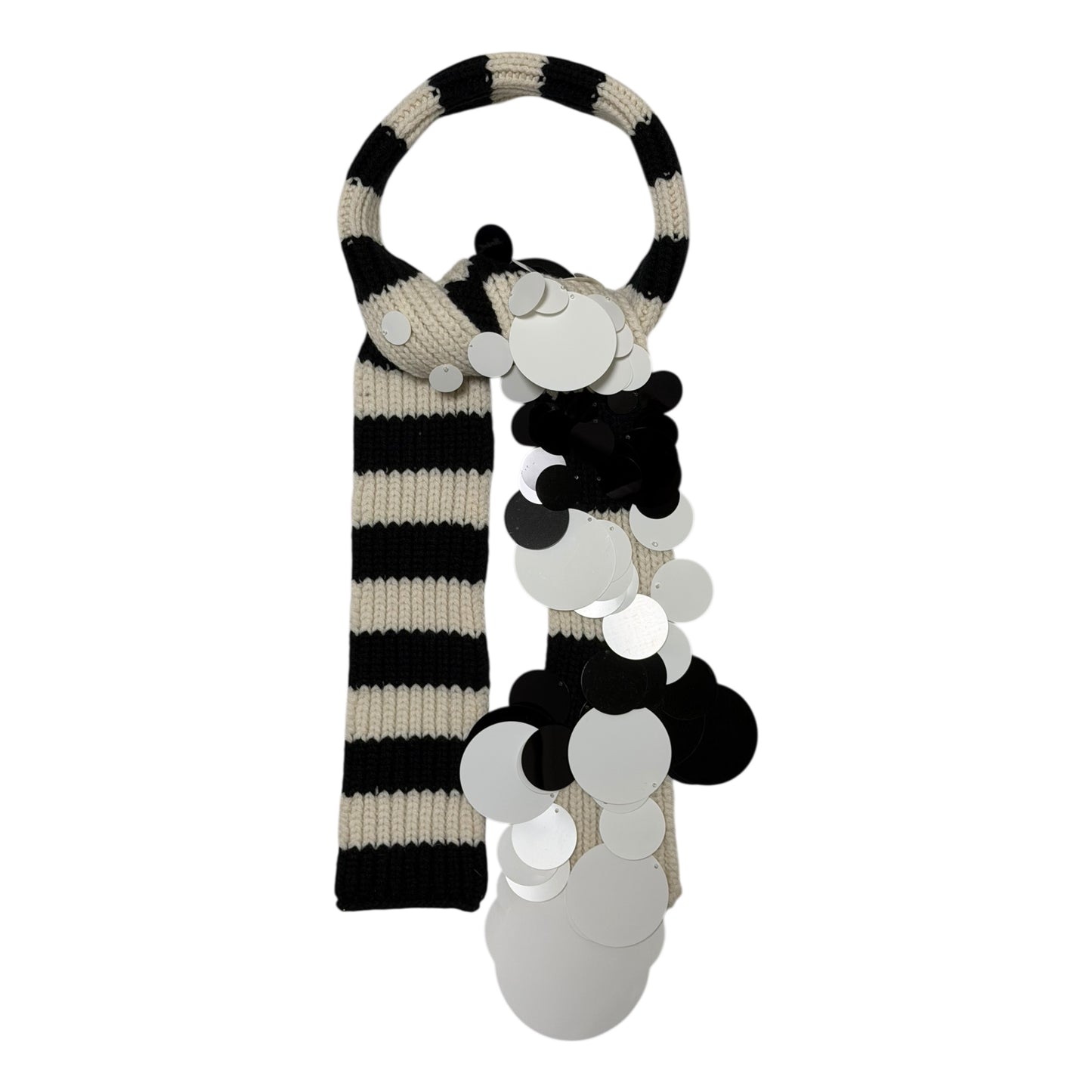 PRADA Resort 2020 Striped Cashmere Sequined Scarf