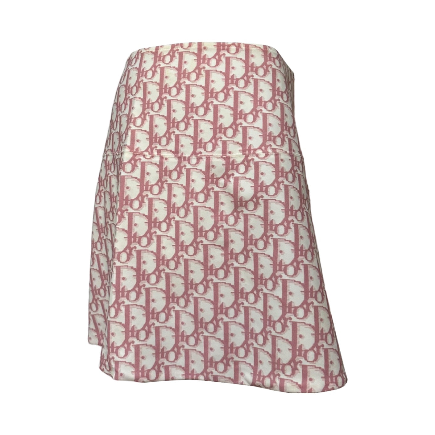CHRISTIAN DIOR Trotter Monogram Flower Swarovski Logo Pareo Wraparound Mini Skirt