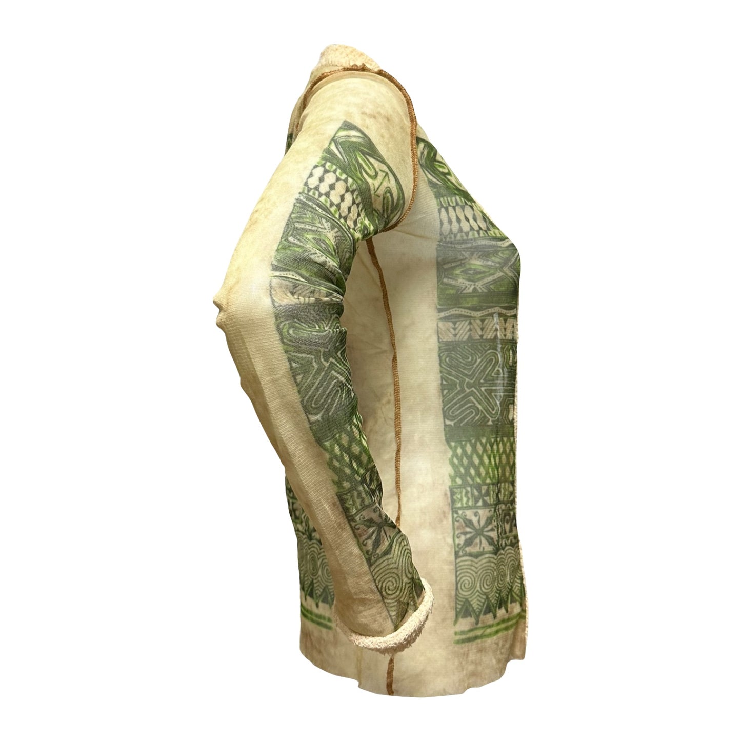JEAN PAUL GAULTIER Painting Gauguin Mesh Cardigan