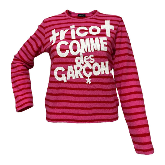 TRICOT COMME DES GARÇONS Logo Print Striped Sweater