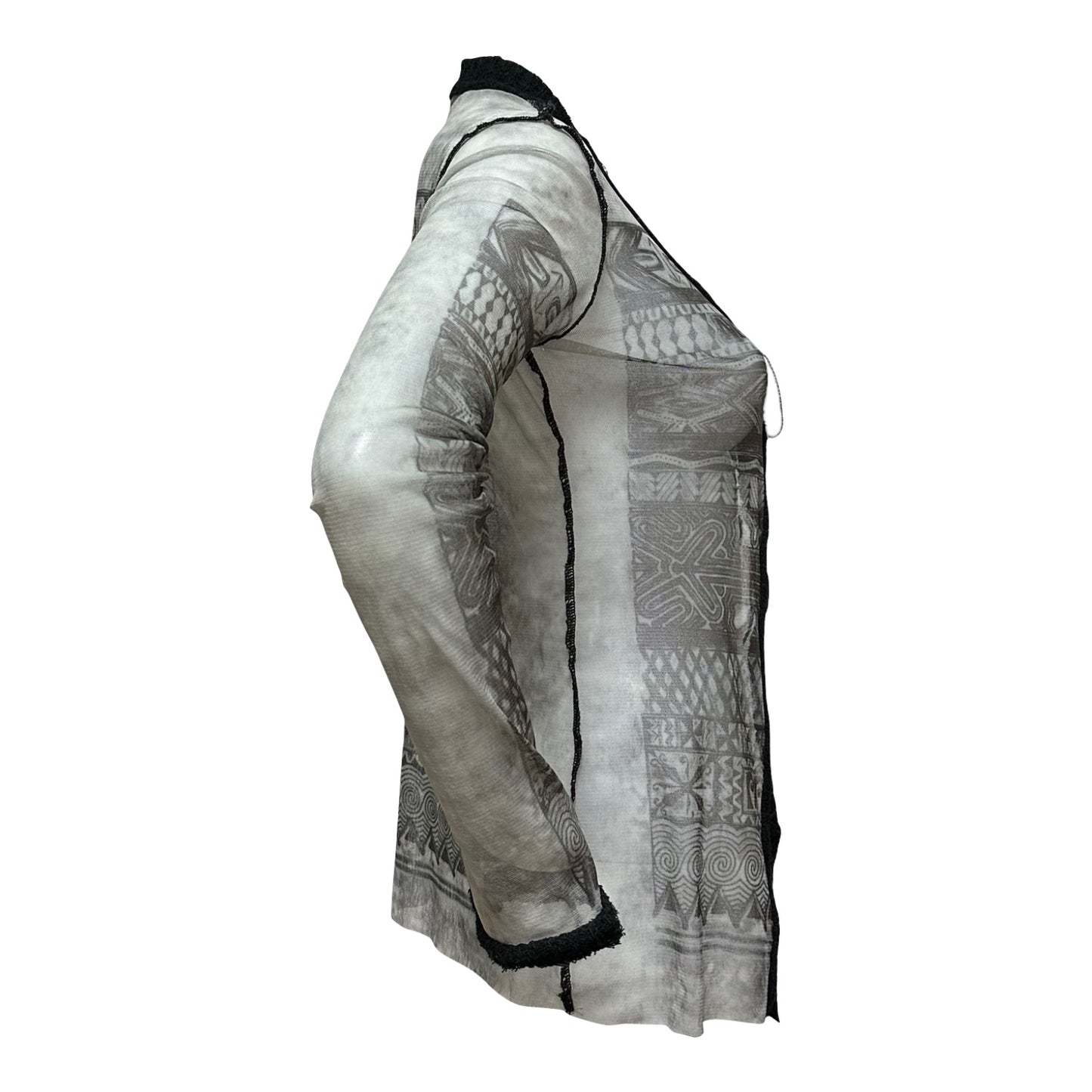 JEAN PAUL GAULTIER Painting Gauguin Mesh Cardigan