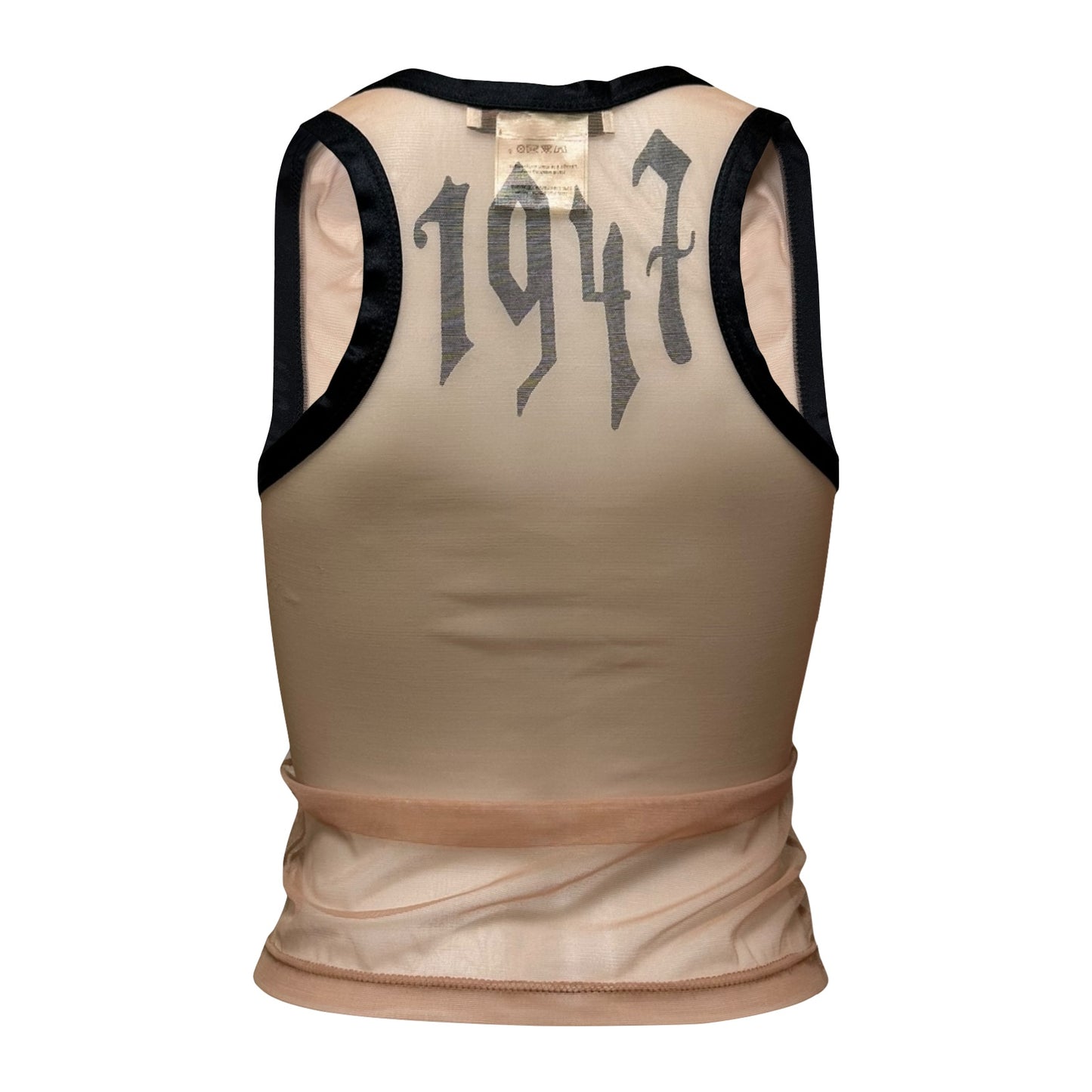 CHRISTIAN DIOR Spring Summer 2002 Gothic Logo Mesh Tank Top