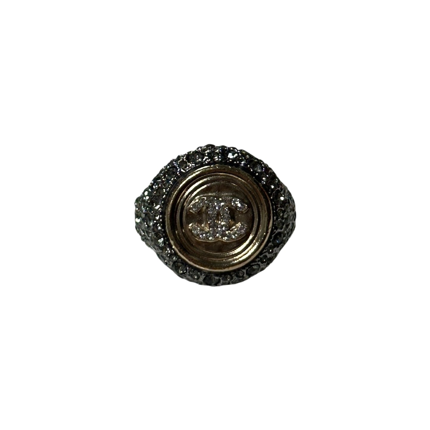 CHANEL Spring Summer 2021 Embellished CC Logo Ring